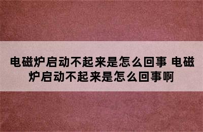 电磁炉启动不起来是怎么回事 电磁炉启动不起来是怎么回事啊